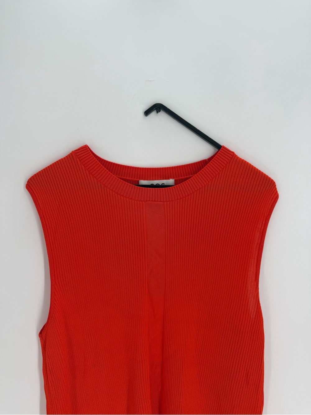 Cos Ribbed Knit Tank Top In Orange Red